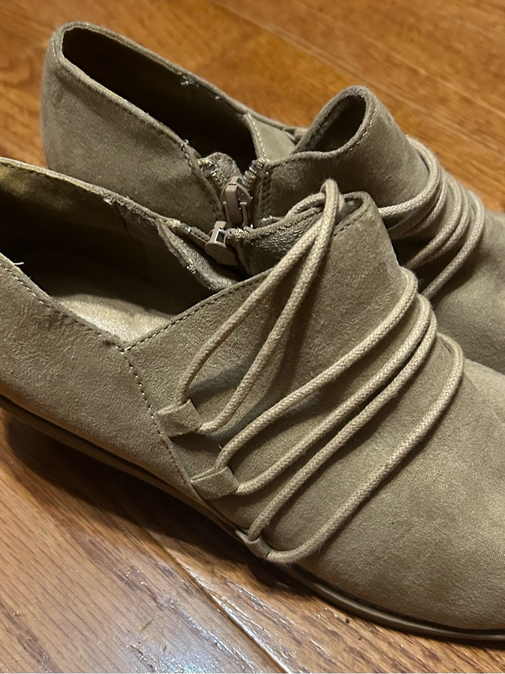Rocket Dog Taupe Suede Lace-Detail Ankle Boots